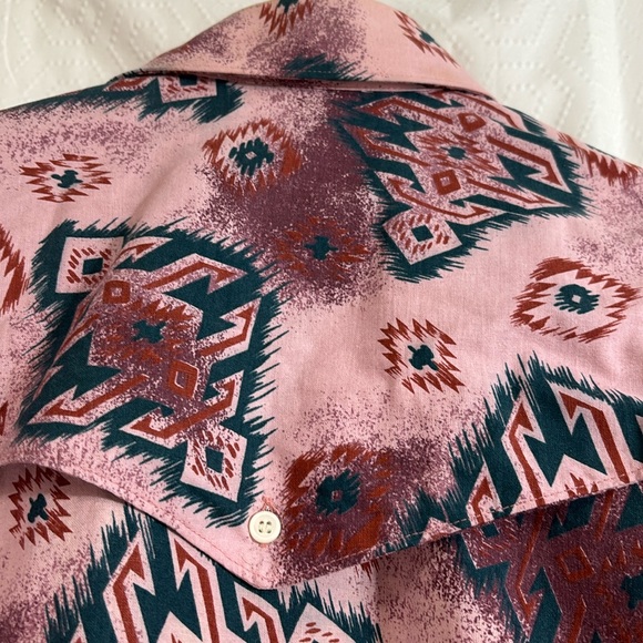 Vintage 90s Wrangler Aztec Western Shirt XL Cowboy - Picture 5 of 8